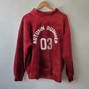 Sunny33 Autumn Bummer Burgundy Velour Sweater